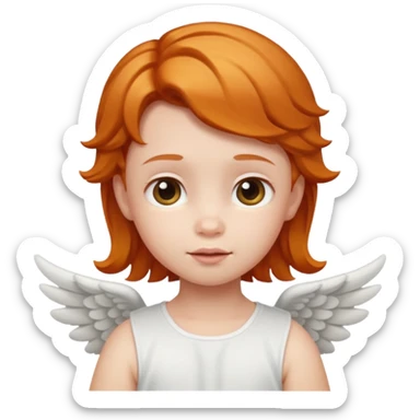 Make a baby angel emoji of just the face and have a piece of ginger hair like this: 👼🏻 sticker