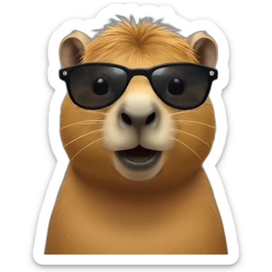 Capybara with sunglasses (thug)  sticker