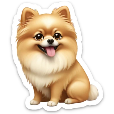 Creme pomeranian Girl Birthday sticker