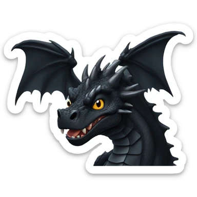 Black dragon with a mean face sticker