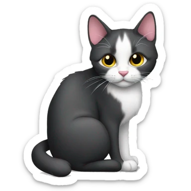 Черная кошка с розовым бантиком sticker