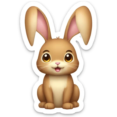 Cute Shiny Brown-Beige Fakémon-Bunny full body sticker