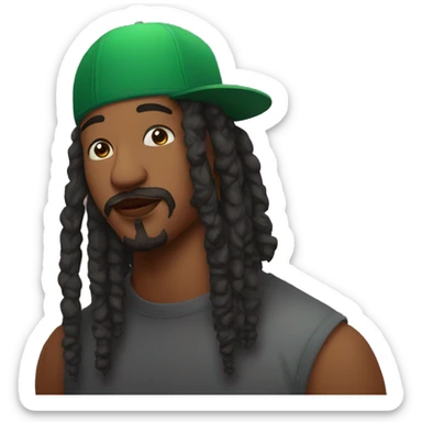 Persona con piercing en los labios con gorra y rastas sticker