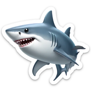 Shark with a top hat holding a fish  sticker
