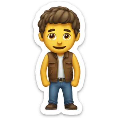 a guy bending emoji sticker