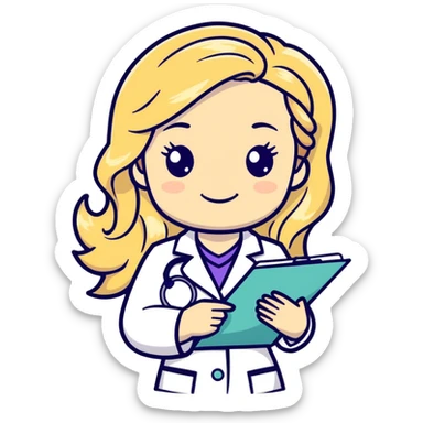 mermaid blonde haired and hazel eyes female doctor  sticker