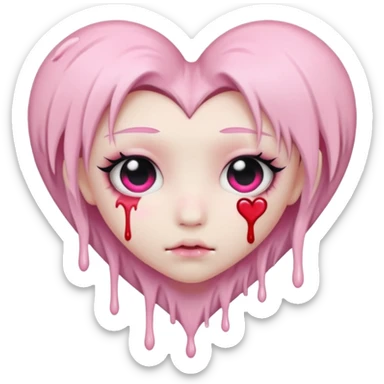 pastel goth bleeding heart sticker