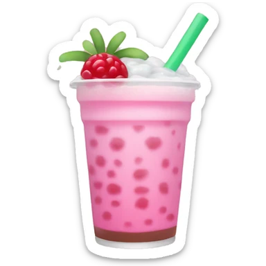 pink boba drink sticker