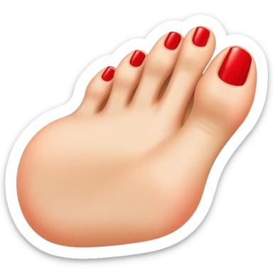 a foot toes with red toenail sticker