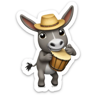 Burro tocando las congas sticker