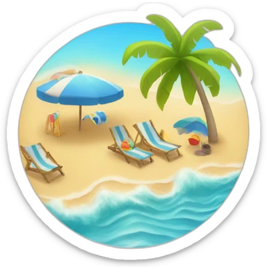 BEACH AND SUMMER sticker