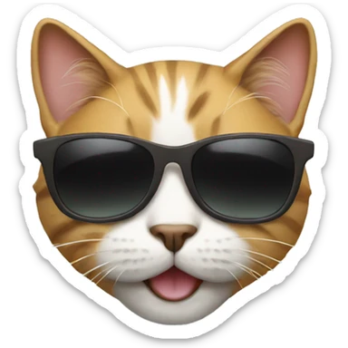 Cat with sunglasses sticker