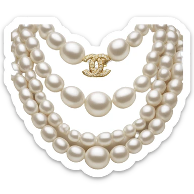 Chanel Three stack Pearl necklace  sticker