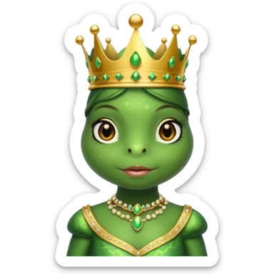 princess frog in royal outfit sticker
