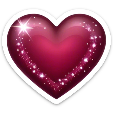 Burgundy heart sparkle  sticker