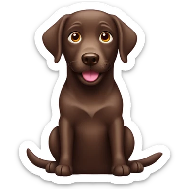 Happy cartoon chocolate Labrador  sticker