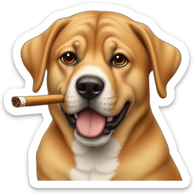 Perro con cigarro sticker