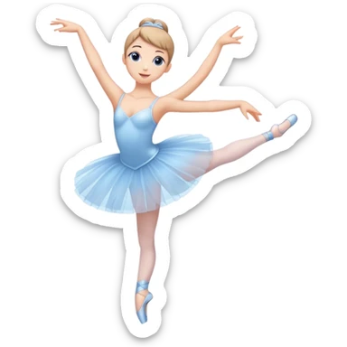 soft blue emojis that related to ballerina sticker