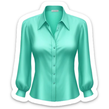 Realistic isolated tiffany blue blouse. sticker