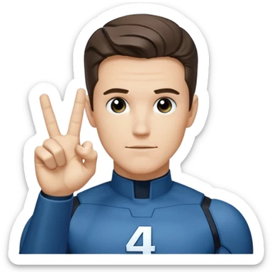 Reed Richard’s from the Fantastic 4 holding up 4 fingers out in front of himself  sticker