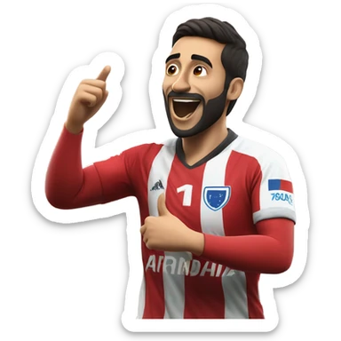I'm honing a description of Arda Güler's goal celebration, noting his right hand on his chest and his left hand raised, mirroring the specified gesture. This aligns perfectly with known details. sticker