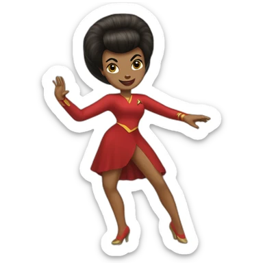 Uhura star trek dancing sticker