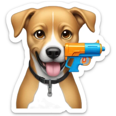 bad dog with an watergun faced on me sticker