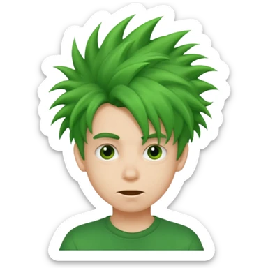 Boyfriend green crazy hair sticker