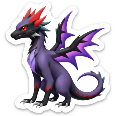 Salandit-Noivern-Mightyena-Silvally-Fakémon-hybrid-creature (full body)  sticker