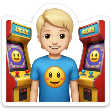 Retro Arcade Kid sticker