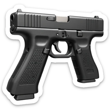 Glock 17 with an extended magazine and a clear legible engraving "N Block 17" sticker