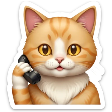 Cat talking on the phone sticker