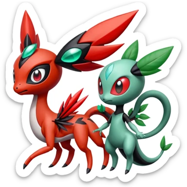 Meloetta-Yveltal-Scizor-Pokémon-Fakémon-creature sticker