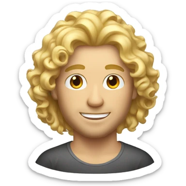 trevor blonde curly medium length hair adult man surfing on a surfboard sticker