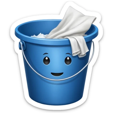 bucket with rag sticker