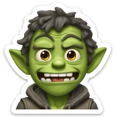 A goofy gremlin lookin guy sticker