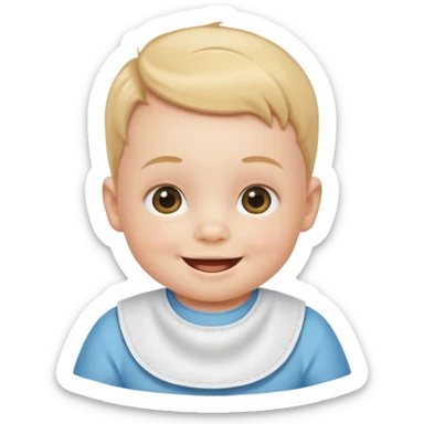 baby with bib sticker