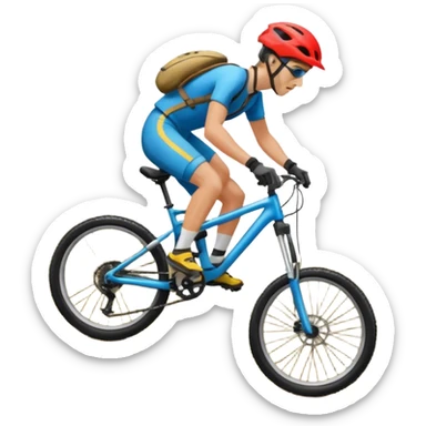 Bicicleta downhill , ciclista montado, montaña sticker