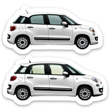 White Fiat 500L 2010 side sticker