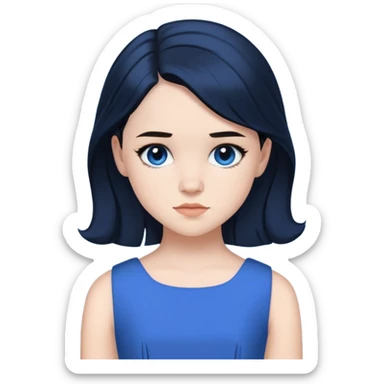 cailee spaeny priscilla movie blue dress black hair sticker