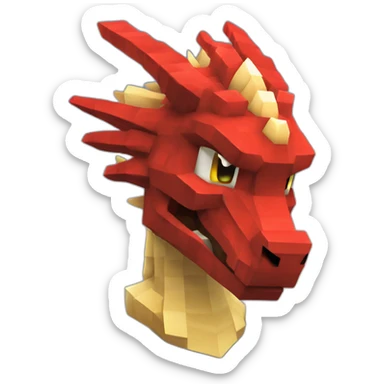 Pixelmon Minecraft Head Skin Red dragon sticker