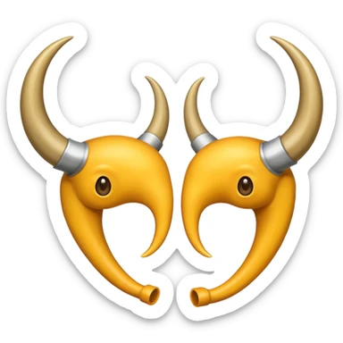 a pair of horns sticker