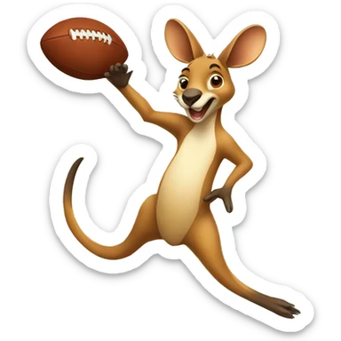 Kangaroo throwing football sticker