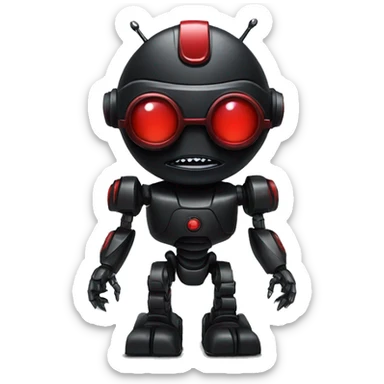 a robot black kaiju with red shades sticker