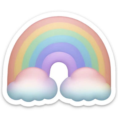 Large pastel rainbow  sticker