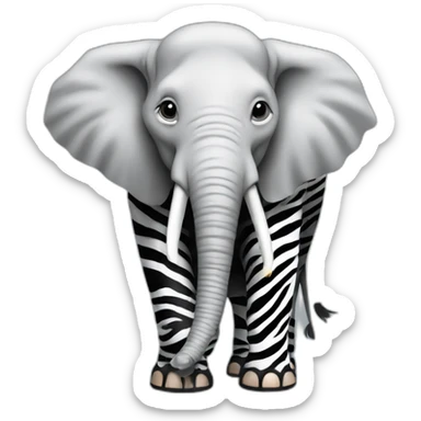 Elephant sneezed and blew the zebras stripes off sticker