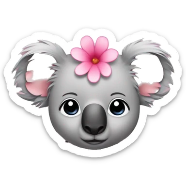 pink koala with a flower lei sticker