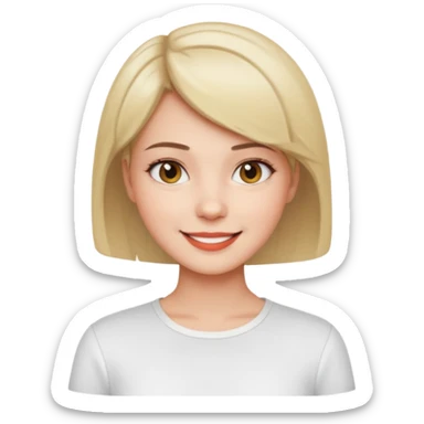 Gadis cantik, rambut pendek, baju putih sticker