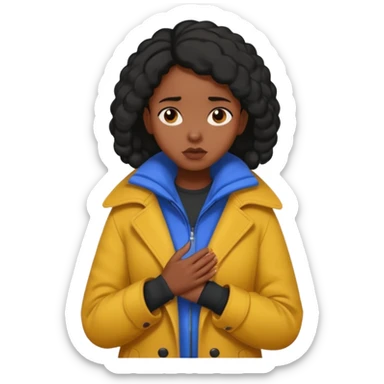 Black girl who is freezing cold sticker