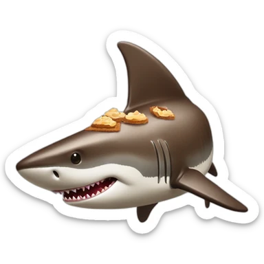 Requin qui mange un gâteau au chocolat sticker